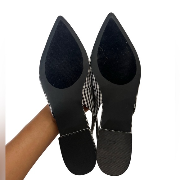 Steve Madden Black and White Gingham Slingback Flats Size 8 - Picture 3 of 4